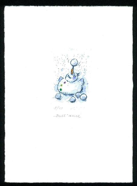 Weihnachten-Neujahr  Druckgrafik  Kaltnadel  / Aquarell  Titel : Ballance - zurück zur Übersicht hier klicken