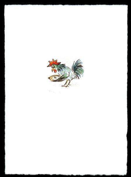 Druckgrafik   Kaltnadelradierung   Vogelhochzeit   Titel :Hahn  -  zurück zur Übersicht hier klicken